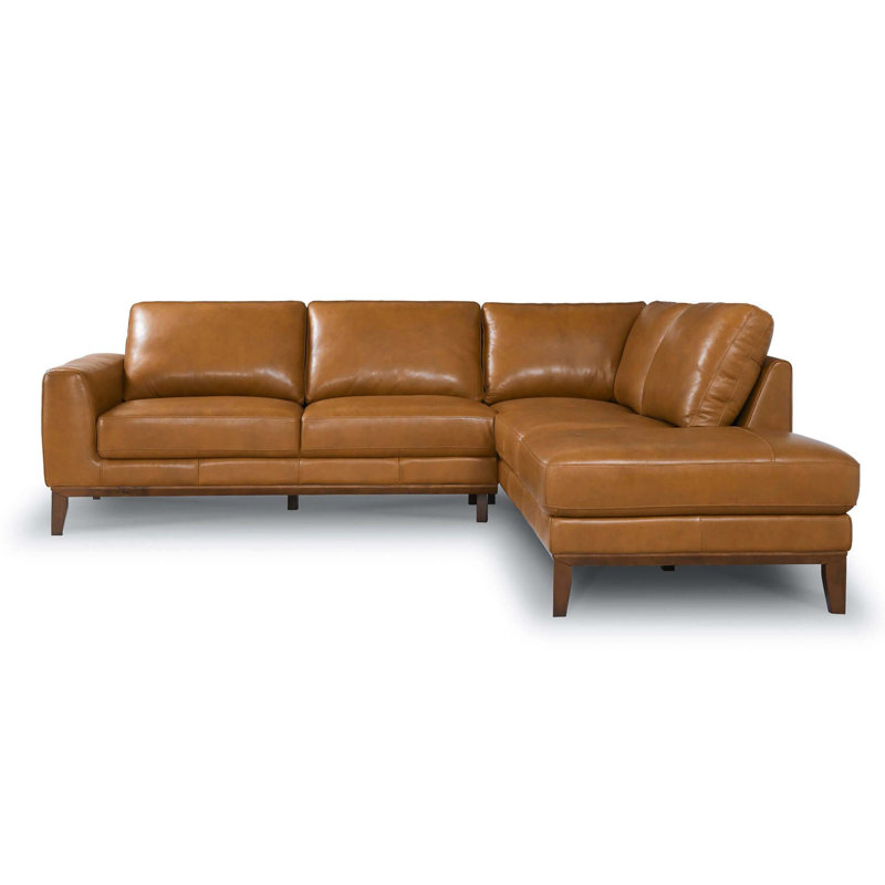 London Leather Sectional Sofa Right Facing, Right Hand Facing