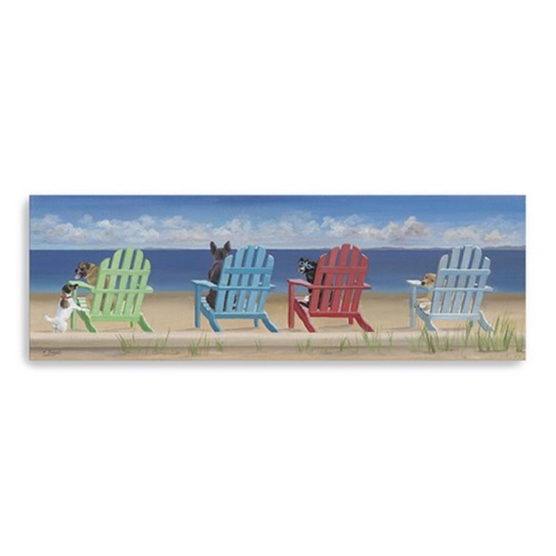 «Dogs At The Beach», impression murale sans cadre