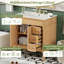 "Meuble-lavabo moderne de 30 pouces avec lavabo en céramique, armoire de rangement en bois massif et en bois aggloméré avec portes à fermeture douce, 3 tiroirs et poignées dorées"-128891436