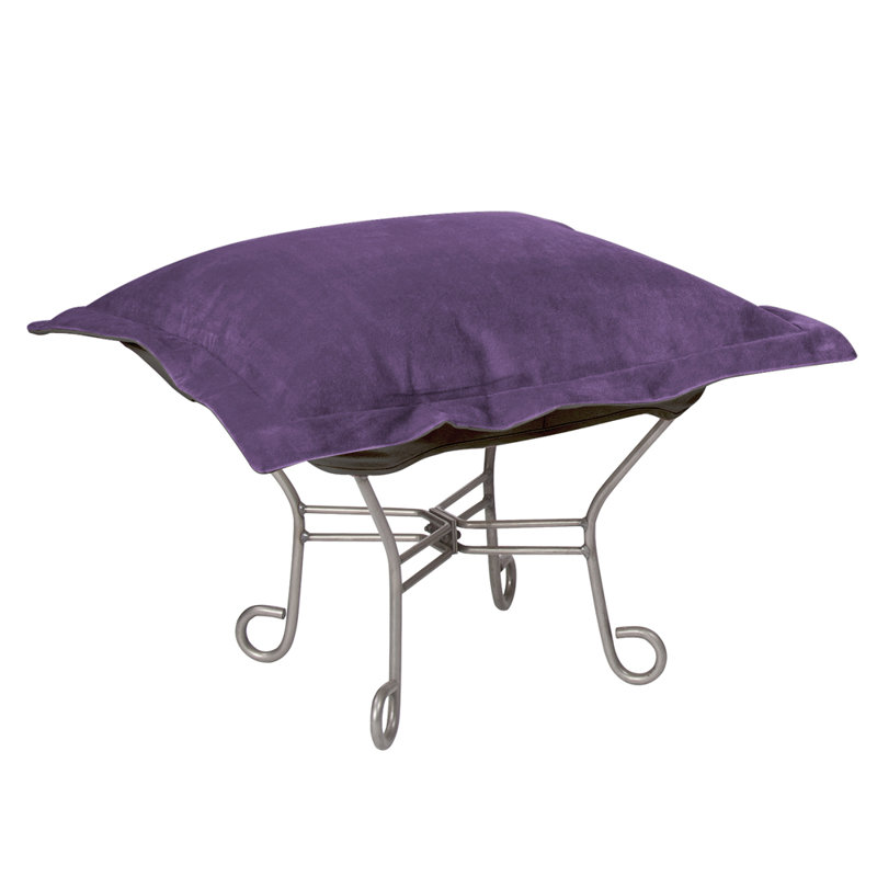 Repose-pieds standard de couleur unie 24 po Azaria, Velours performance Bella Bella, Titane