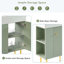 Meuble-lavabo vert 21,6 po avec lavabo en céramique et rangement à gauche, design moderne et durable-792570909