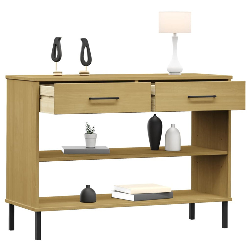 Keavni 98cm Solid Wood Console Table, Brown