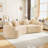 109.45" Curved Boneless Sectional Sofa, No Assembly For Multiple Scenarios-893999235