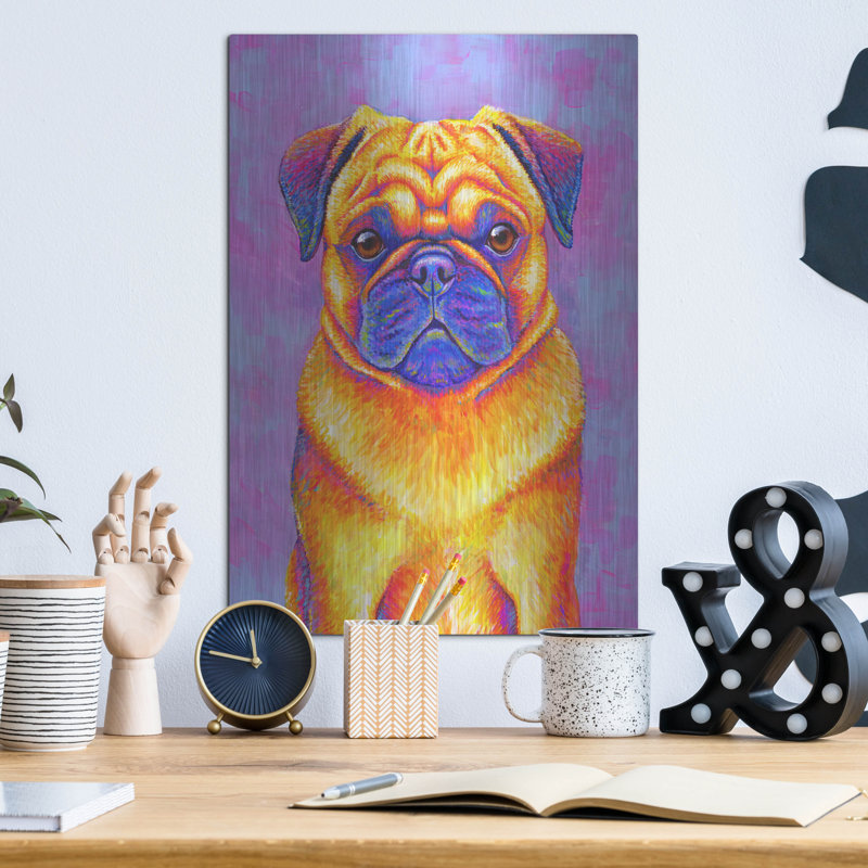 " Pug " by Rebecca Wang Art, 16" H x 12" W