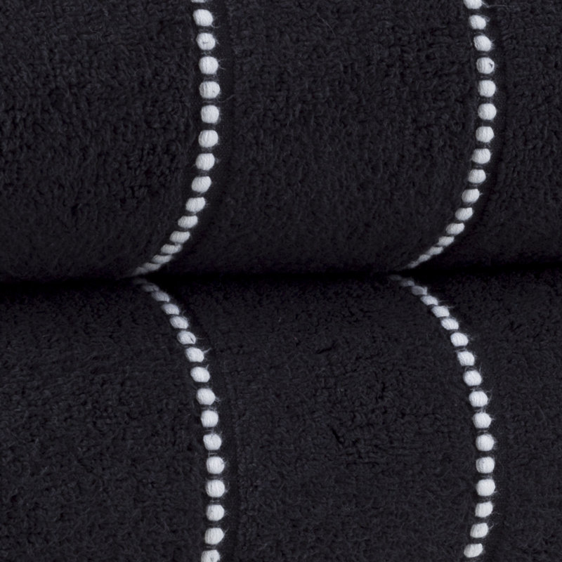 Braswell 2-Piece Luxury Cotton Towel Set - Quick Drying 100% Zero Twist Cotton Bath Towels, Black