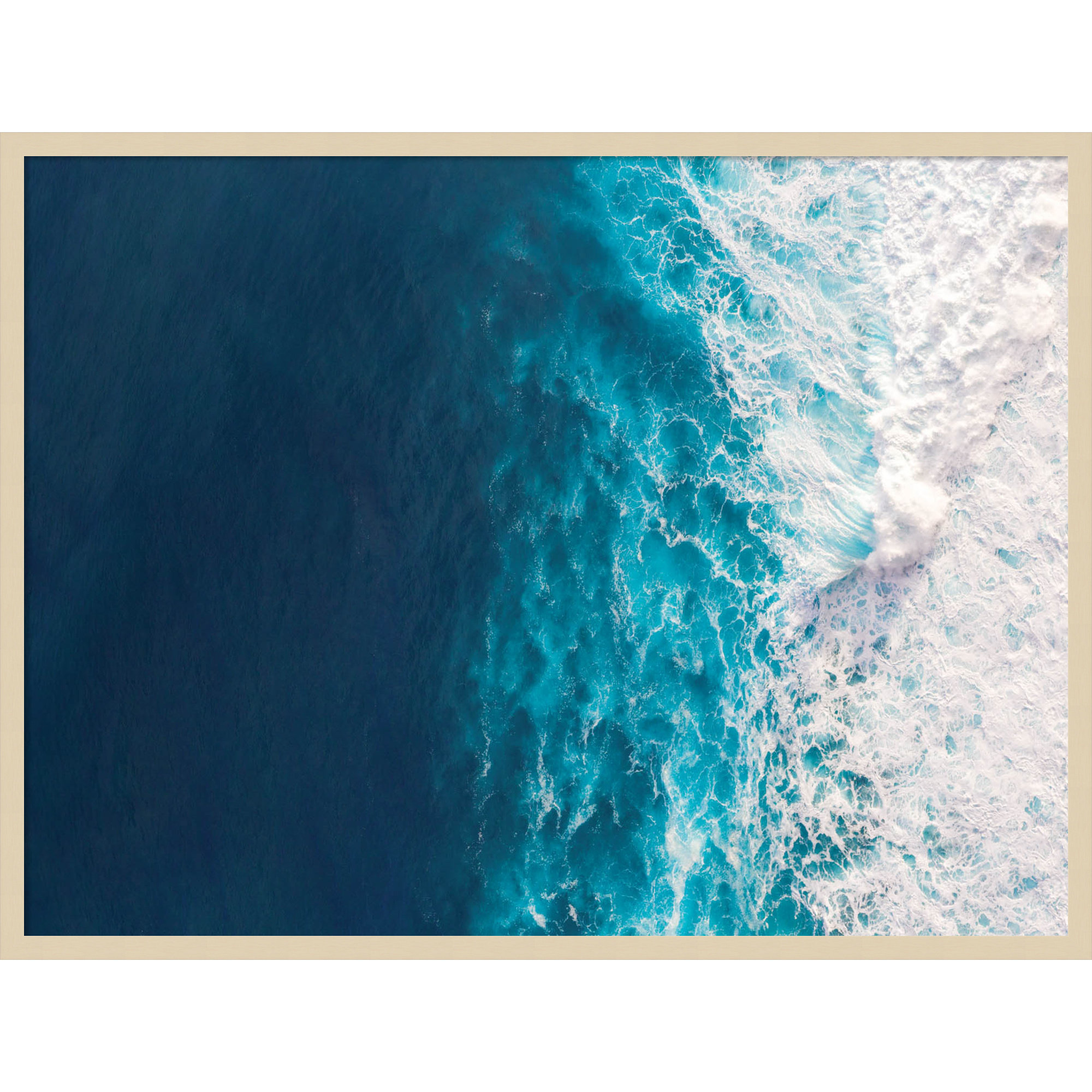 Seascape Of Splashing Waves by The Creative Bunch Studio, Brown, 31" H x 41" W x 1" D