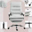 Chaise de bureau en microfibre à massage inclinable chauffant et repose-pieds réglable pour un confort et un soutien ultimes-1278816549