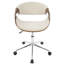Chaise de bureau en noyer et crème