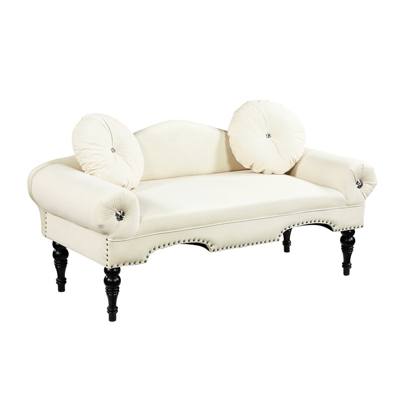 Canapé confortable et moelleux de 54 po de largeur avec mousse incurvée et épaisse pour la lecture en velours moderne