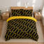 Aspire Homeware Black and Ochre Wavy Geometric Duvet Cover Set (Pack of 2)-132244497