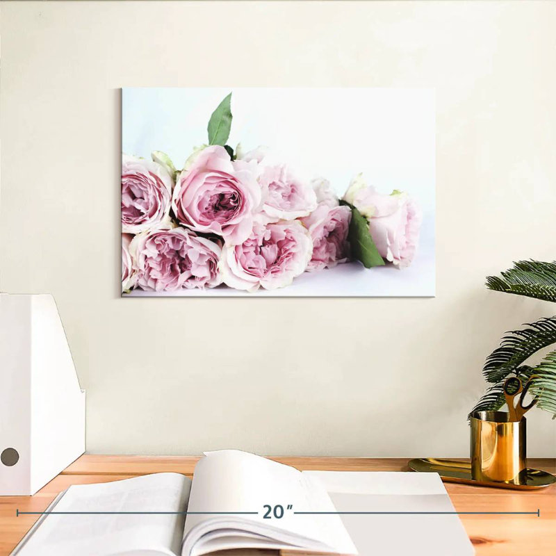 Harnek, couches de pivoines roses, H 8 po x l 12 po