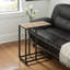 Table d'appoint, en forme de C, bout, côté, collation, salon, chambre à coucher, métal, carrelage, brun, transitionnel-611253739