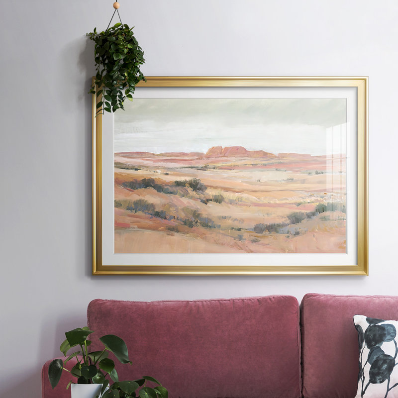 Southwest Landscape II, reproduction encadrée avec cadre biseauté et verre, Or, H 27 po x l 39 po x P 1,5 po