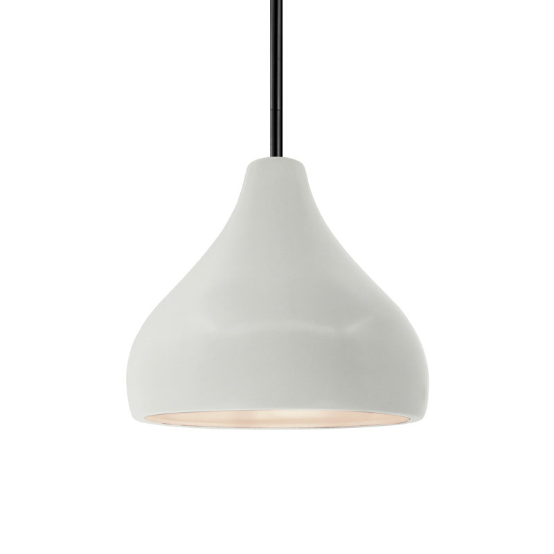 Luminaire suspendu à 1 lumière Meydan, H 7,25 po x l 8 po x P 8 po, Blanc mat / noir mat, Noir mat