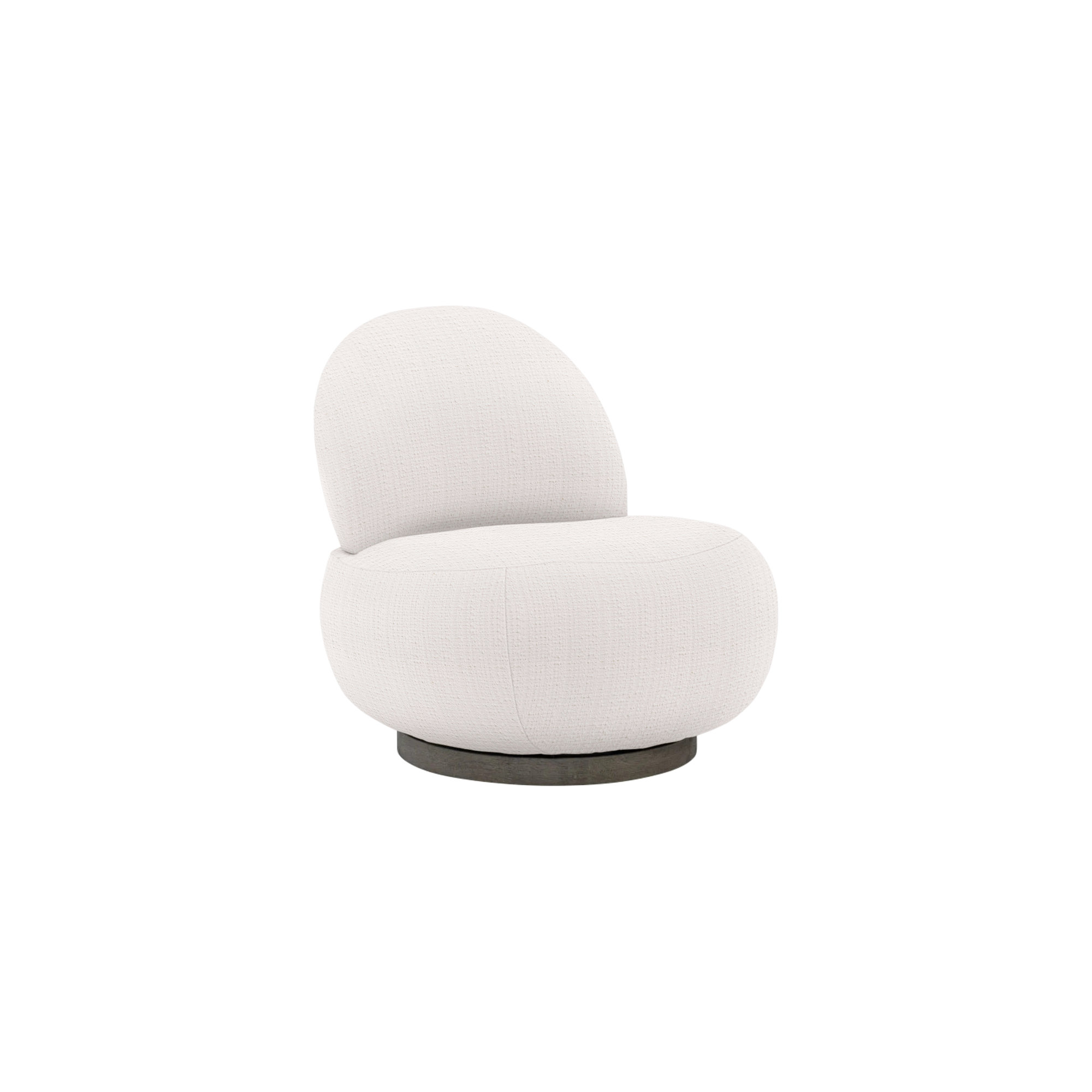 Caicos Swivel Patio Chair with Cushions, White Sunbrella 6063-000