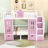 Anecia Convertible Bunk Bed With Desk And Storage Drawers,Shelves-378494061-378494063
