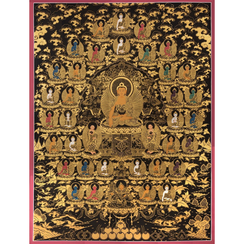 Sunaulo Big 35 Buddhas (Thangka sans brocart)