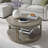 Round Wooden Coffee Table with Wheels