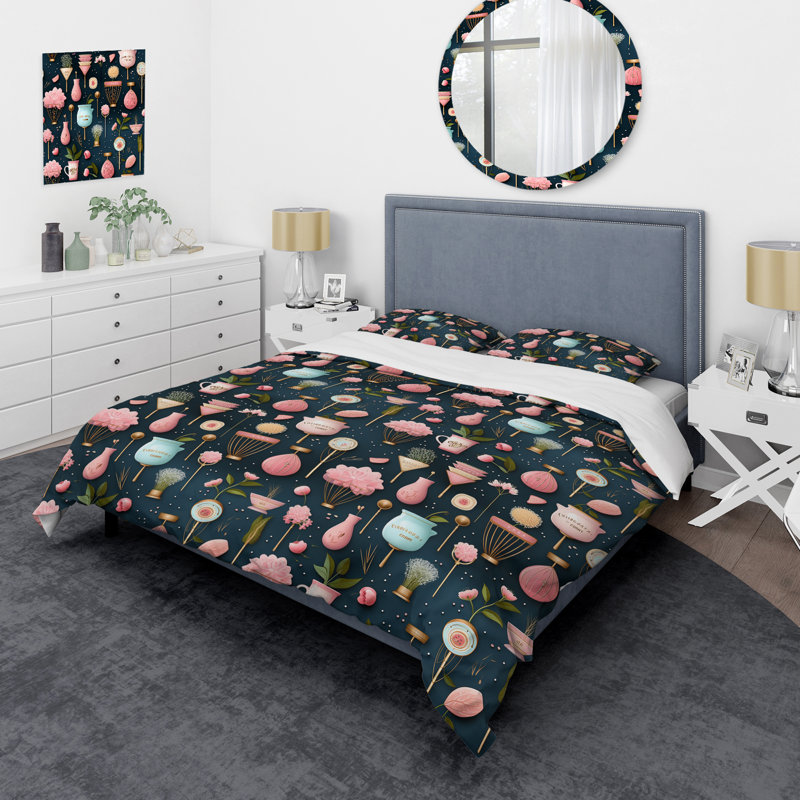 Ensemble de housse de couette Aydrien, Housse de couette pour grand lit et 2 taies décor
