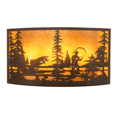 Rustic Lodge Steel Flush Mounted Sconce