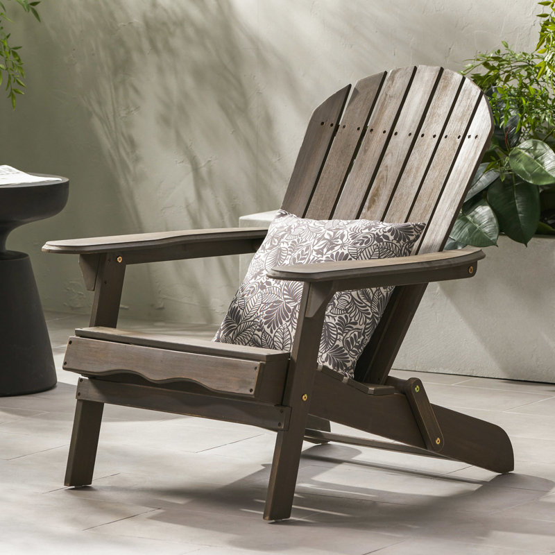 Chaise pliante grise en bois massif pour un confort extérieur Chaise grise pratique, Gris