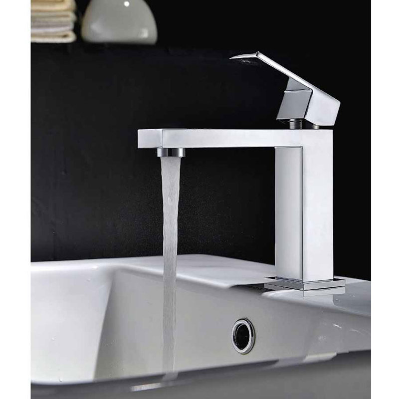Robinet de salle de bain à un trou, Nickel brossé