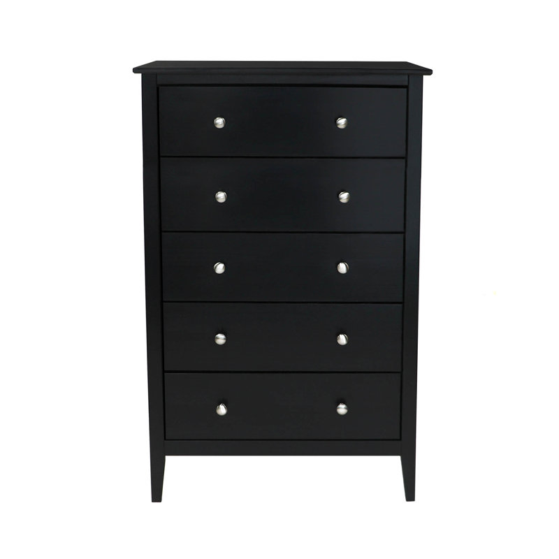 Commode 5 tiroirs en bois massif Daniel