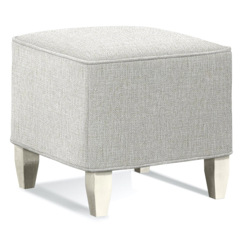 Brooklyn Square Ottoman, Brown Geometric, 0456-33, Antique Frost White