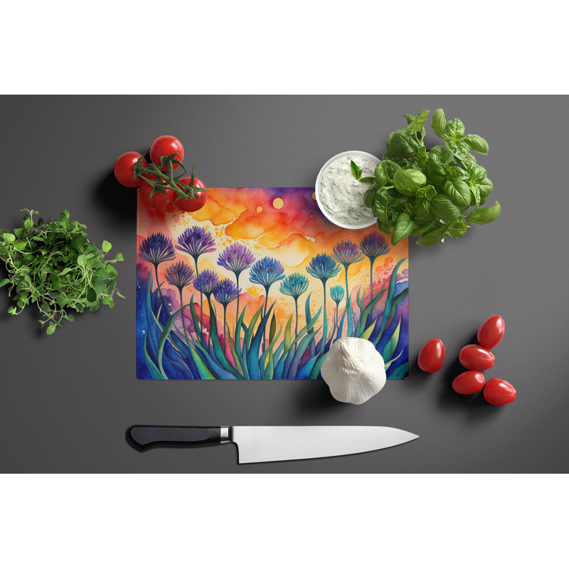 Planche à découper en verre Agapanthus