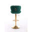 Ensemble de 2 tabourets de bar avec repose-pieds chromé et base pivotante à hauteur réglable en velours-1992608300