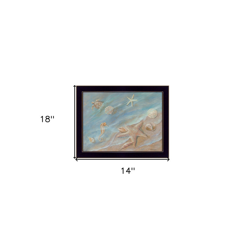 Seashore Star, impression murale encadrée noire