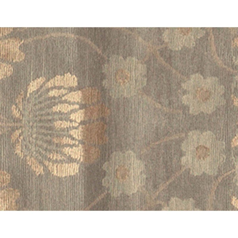 Hand Knotted Silk Area Rug in Pewter
