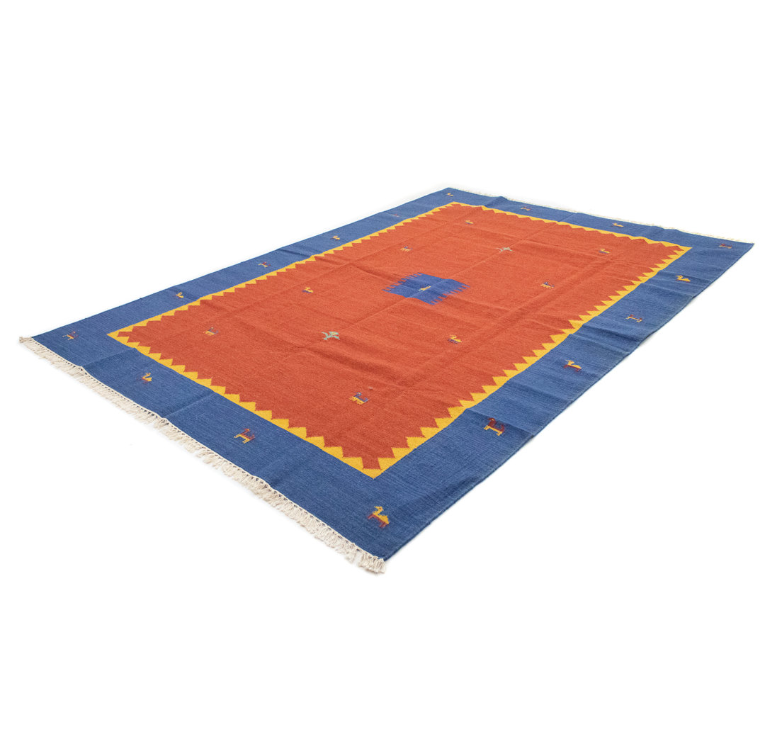 Handmade Kilim Wool Red Indoor/Outdoor Rug