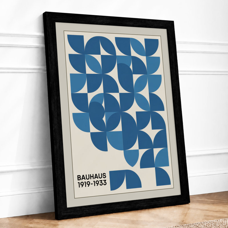 Bauhaus Order Geometric - Framed Print, A2 - 59.4 x 42.0 cm, Black