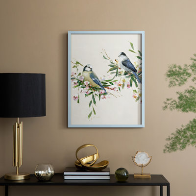 Songbird Duo I, reproduction encadrée - bois massif