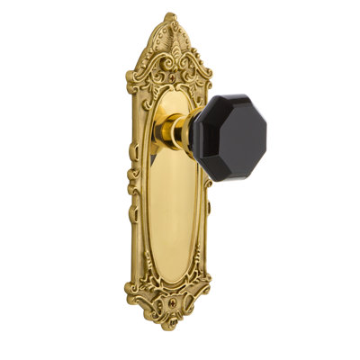 Plaque victorienne avec bouton de porte Waldorf noir