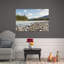 Serene Mountain River Shore Peaceful Serene Tranquil Forest Landscape Wall Art Print 1 Piece Wrapped Canvas Wall Art-2029863832