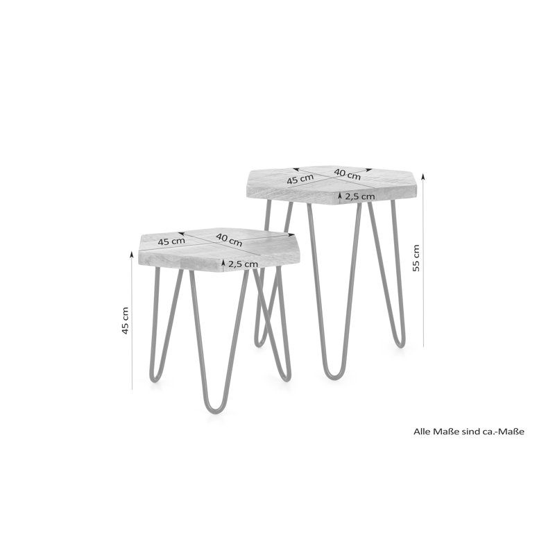 Montolio 2 Piece Nest of Tables