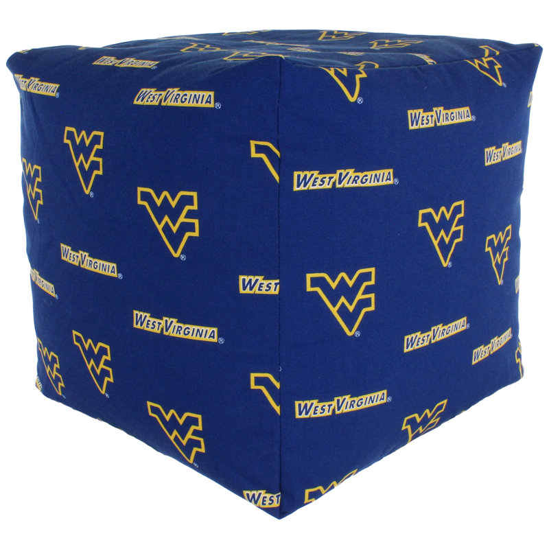 Petit fauteuil à billes classique d’extérieur à coussin cubique Kansas Jayhawks West Virginia Mountaineers