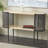 Oval Two-Toned 1 Shelf Console Table With Mesh Side Panels And Tabletop