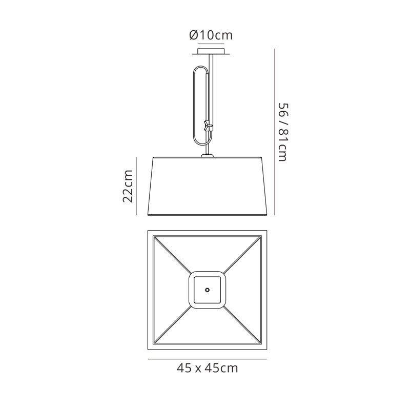 Spataro 1 - Light Square/Rectangle Pendant, White