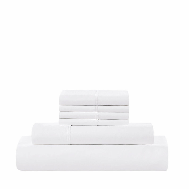 5th Avenue Lux 1200TC CVC Cooling Sheet Set, Queen Sheet Set with 4 Pillowcases, White