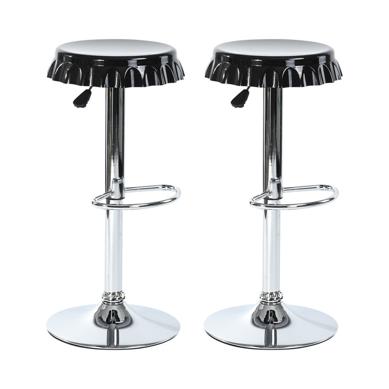 Pomona Swivel Adjustable Height Counter Stool with Metal Frame, Black