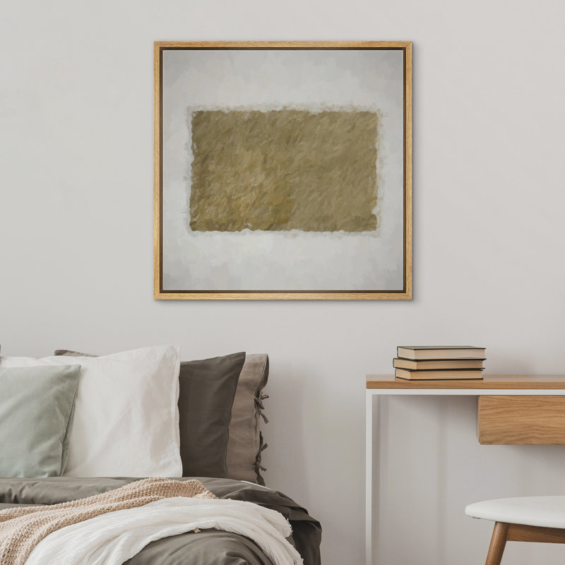 «Brown Geometric Shape Landscape», reproduction de cadre flottant sur toile, Encadré naturel, H 16 po x l 16 po x P 1,5 po