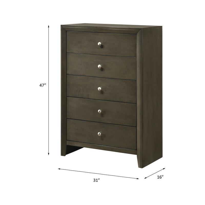 Commode 3 tiroirs, Gris
