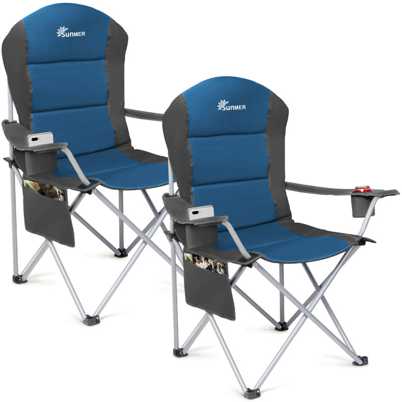 SUNMER Padded Camping Chairs (set Of 2), Blue/Black