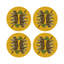 Sous-verres ronds en cuir vegan jaune Leopard-119015243