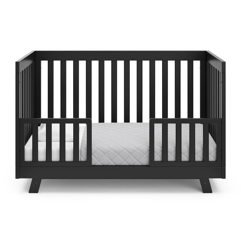 Lit de bébé convertible 3-en-1 Beckett, Noir, Lit à barreaux