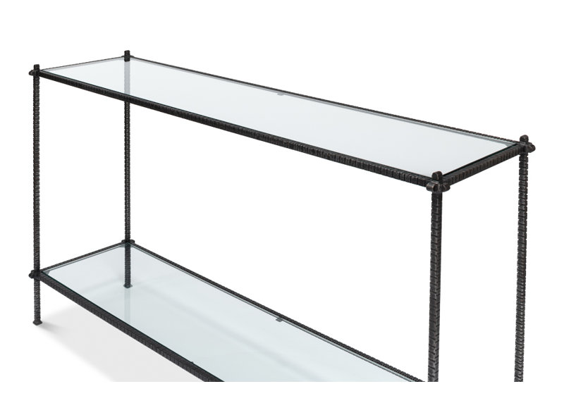 Hand Chased 60 in. Glass Console Table