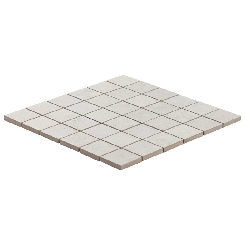 New Rock 2X2 Matte Porcelain Mosaic, Perla White